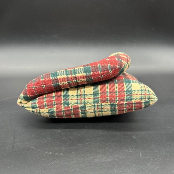 Vintage Cat Shaped Throw Pillow Red Green Plaid Stuffed Animal Kitty Kitten - Picture 6 of 10